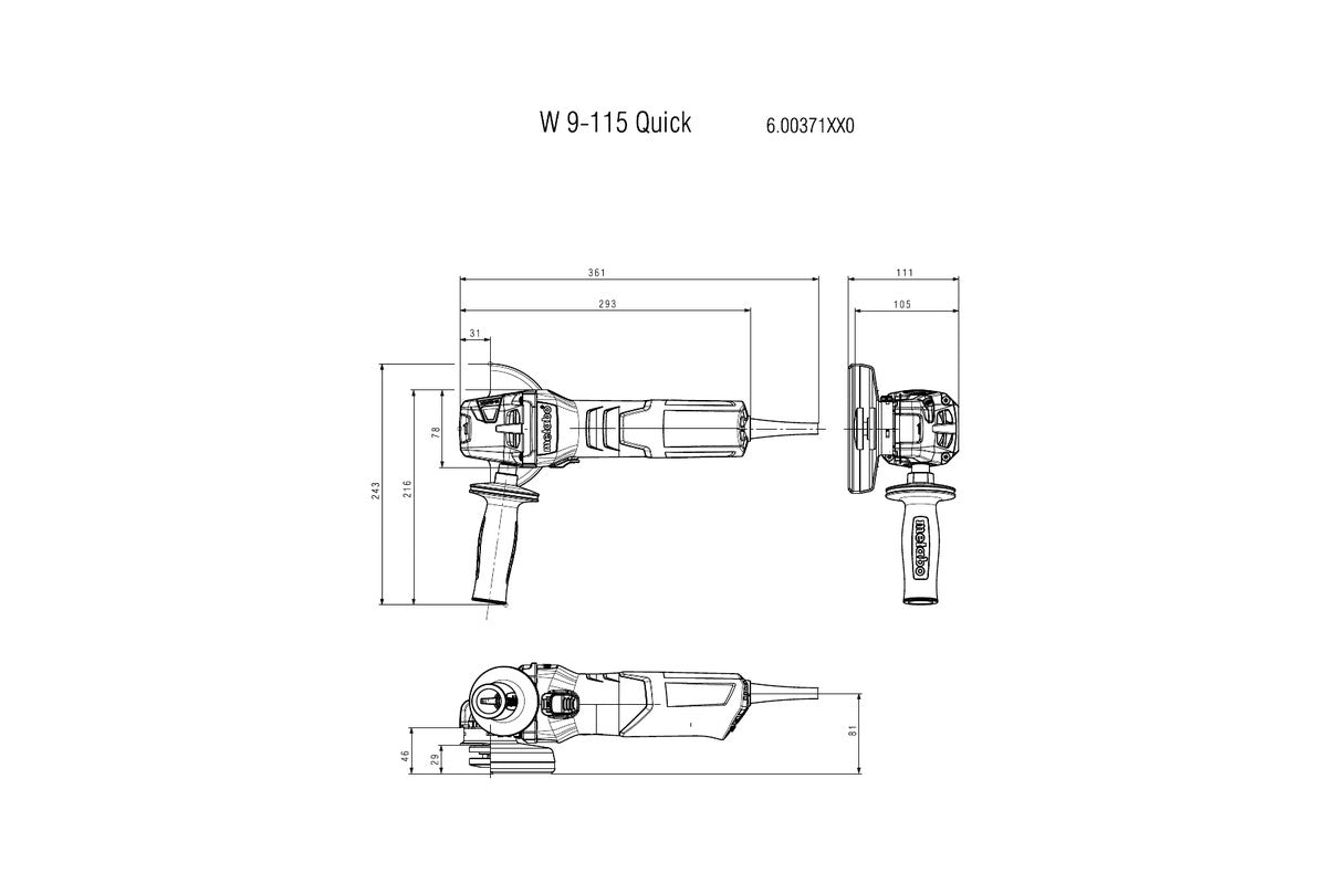 Metabo 600371000 - Amoladora angular W 9-115 Quick