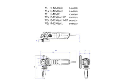 Metabo 600448000 - Amoladora angular WE 15-125 Quick