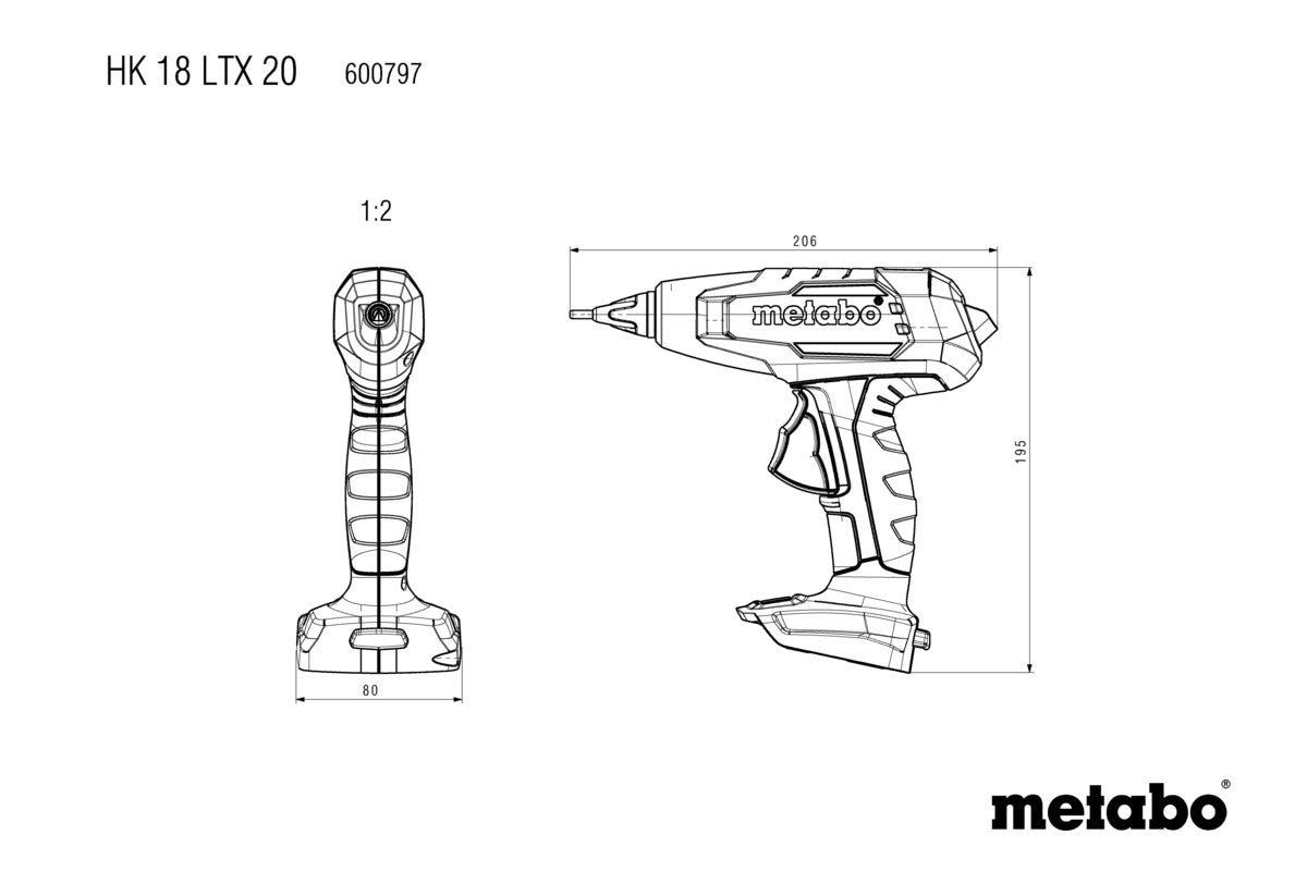 Metabo 600797840 - Pistola para pegar en caliente de batería HK 18 LTX 20