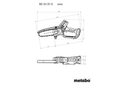 Metabo 600856500 - Sierra para madera de batería MS 18 LTX 15