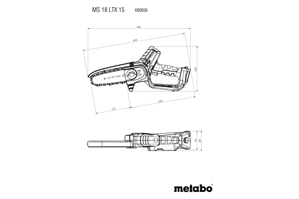 Metabo 600856840 - Sierra para madera de batería MS 18 LTX 15