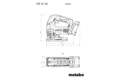 Metabo 601048840 - Sierra de calar de batería STB 18 L 90