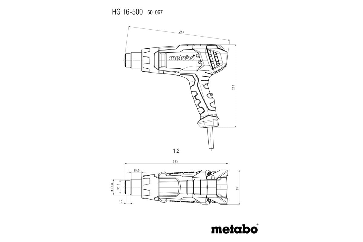 Metabo 601067500 - Pistola de aire caliente HG 16-500