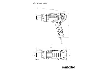 Metabo 601067500 - Pistola de aire caliente HG 16-500