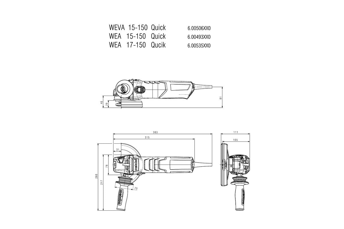 Metabo 601074000 - Amoladora angular WE 17-150 Quick