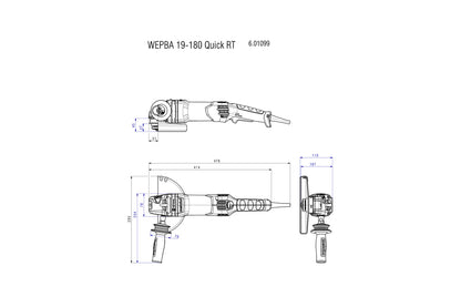 Metabo 601099000 - Amoladora angular WEPBA 19-180 Quick RT