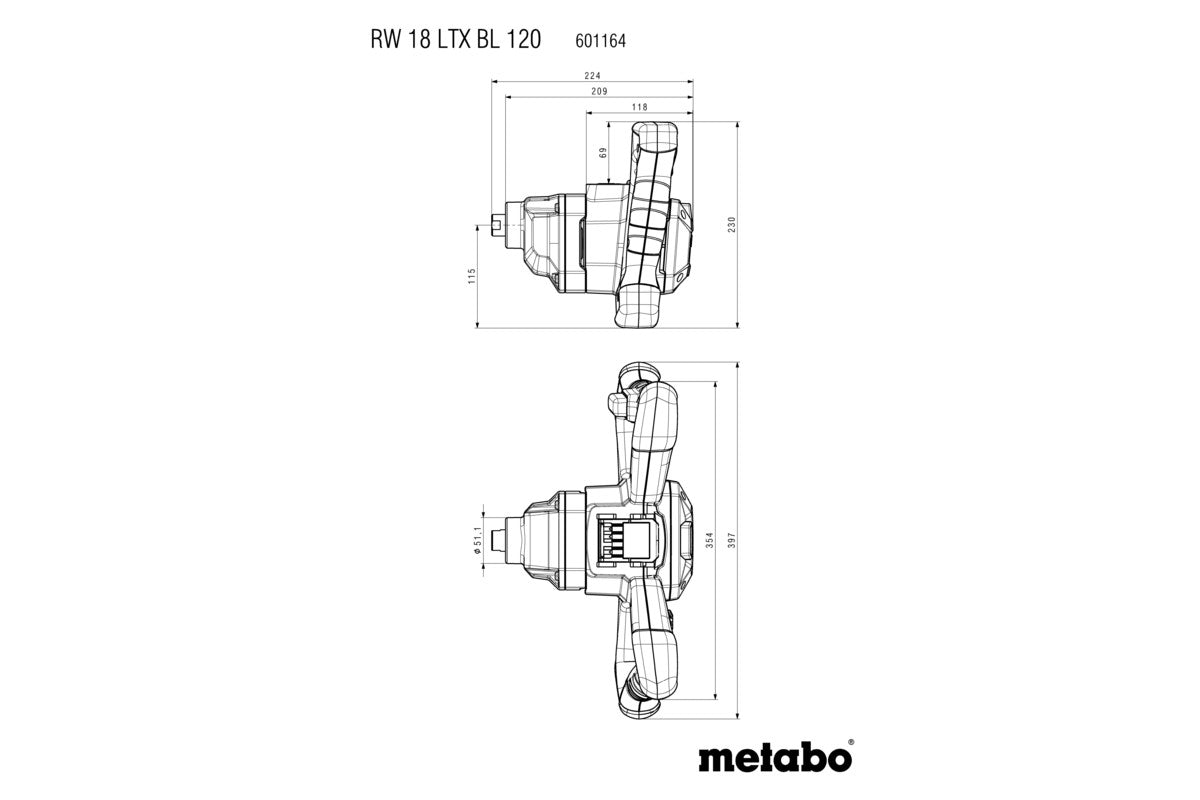 Metabo 601164850 - Mezclador de batería RW 18 LTX BL 120