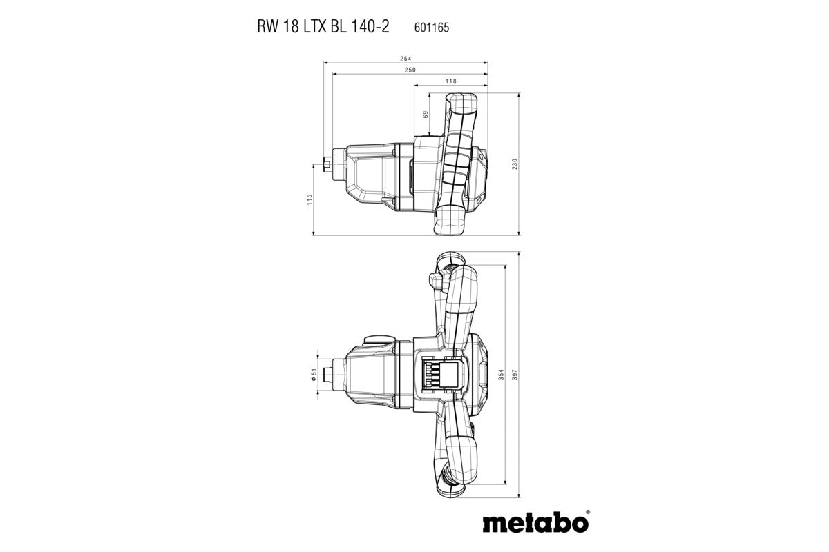 Metabo 601165850 - Mezclador de batería RW 18 LTX BL 140-2