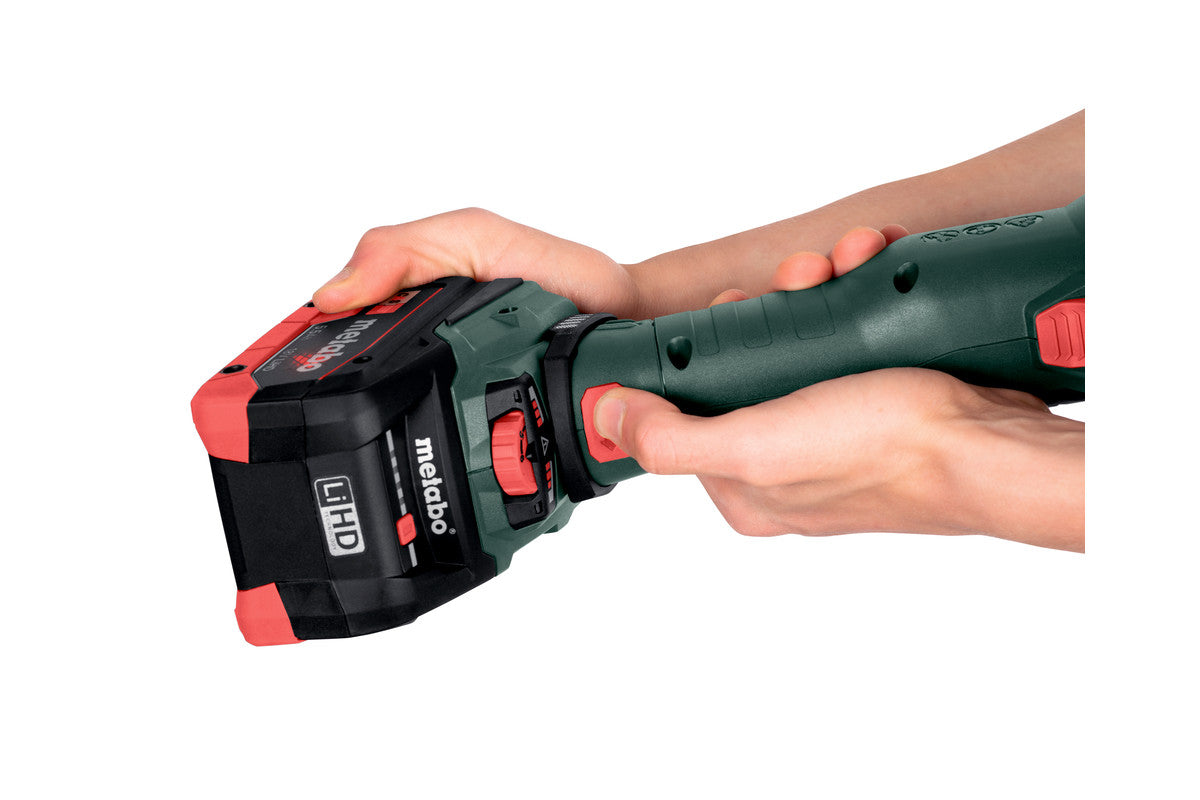 Metabo 601307840 - Amoladora angular de cabeza plana de batería WVBF 18 LT BL 11-125 Quick