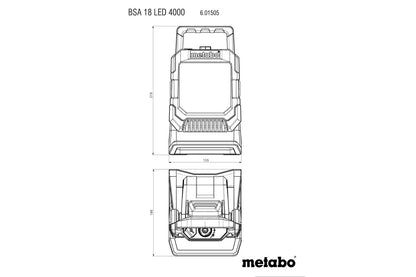 Metabo 601505850 - Proyector de obra de batería BSA 18 LED 4000