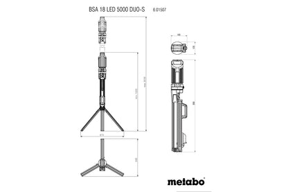 Metabo 601507850 - Proyector de obra de batería BSA 18 LED 5000 DUO-S