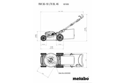 Metabo 601606850 - Cortacésped de batería RM 36-18 LTX BL 46