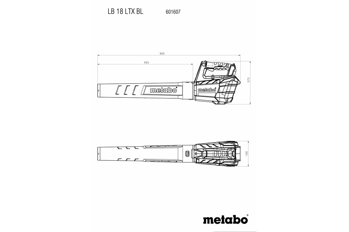 Metabo 601607850 - Soplador de hojas de batería LB 18 LTX BL