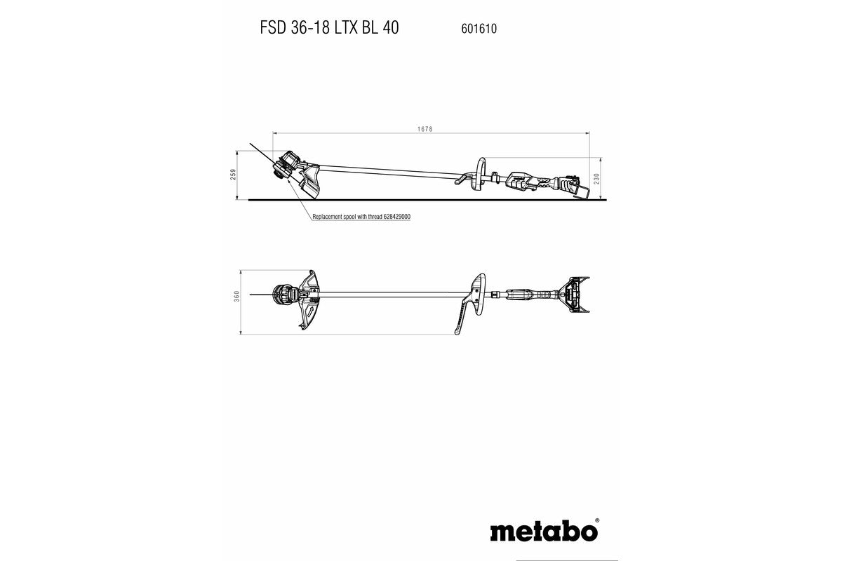 Metabo 601610850 - Desbrozadora de batería FSD 36-18 LTX BL 40