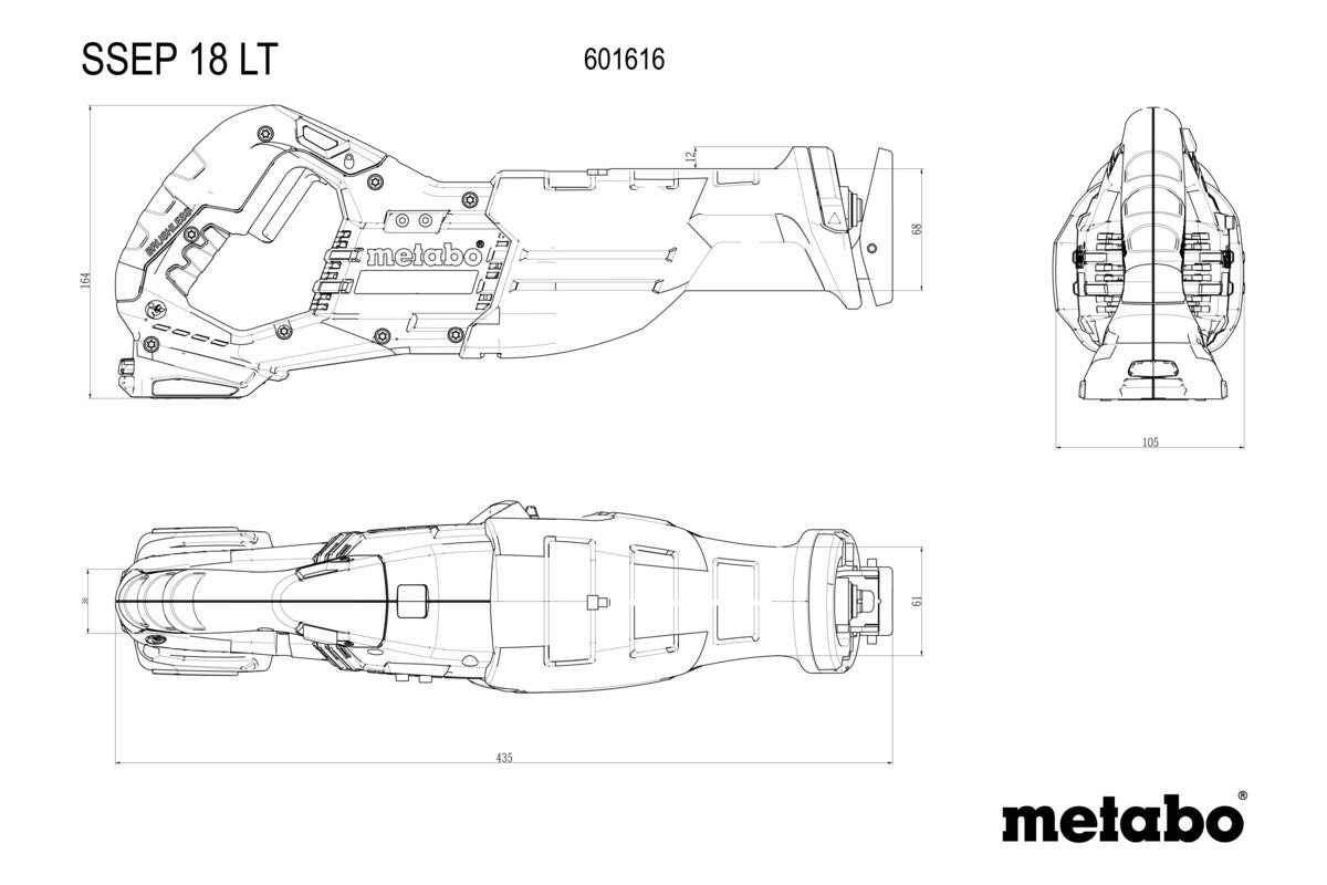 Metabo 601616840 - Sierra de sable de batería SSEP 18 LT