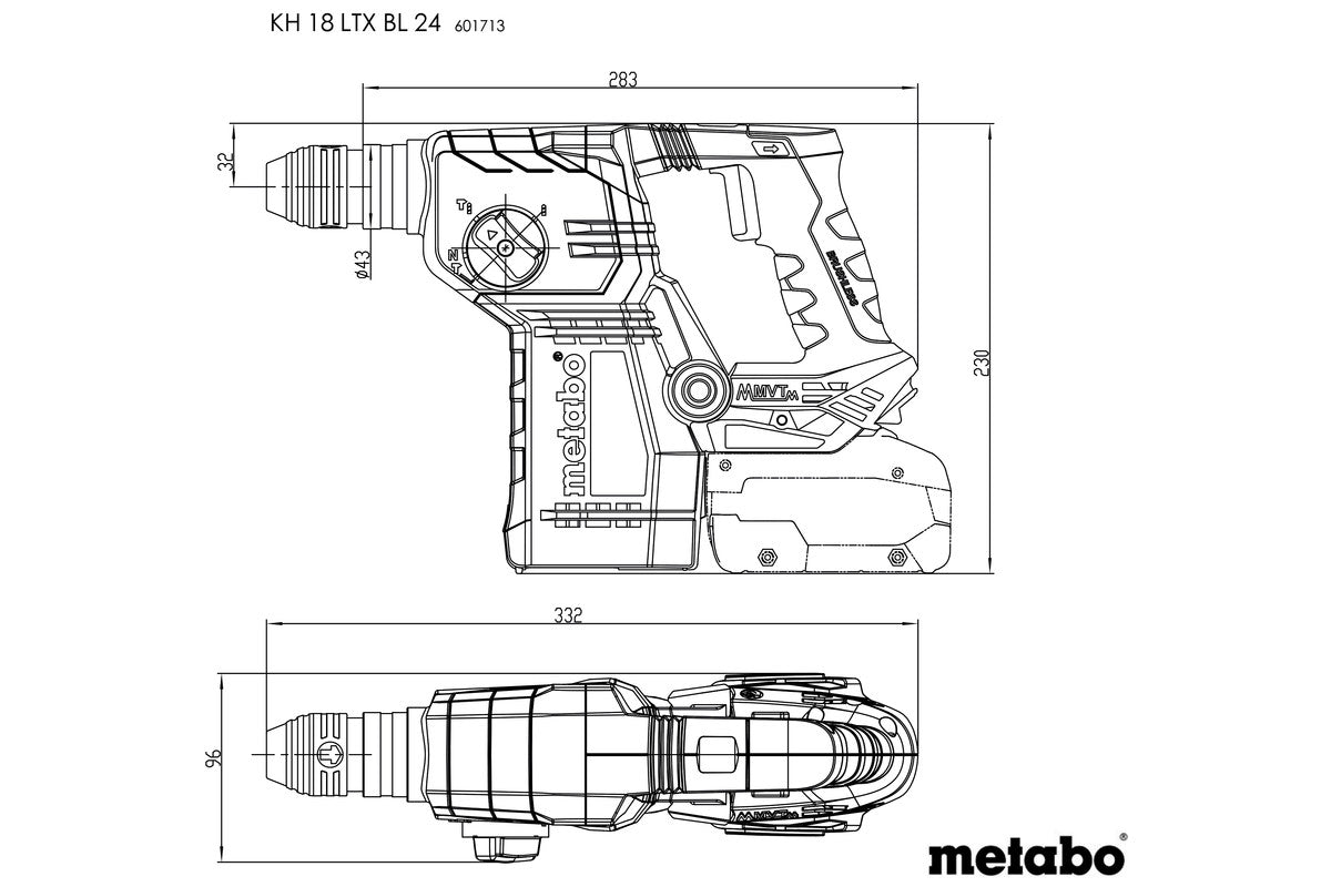 Metabo 601713840 - Martillo combinado de batería KH 18 LTX BL 24