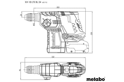 Metabo 601713840 - Martillo combinado de batería KH 18 LTX BL 24