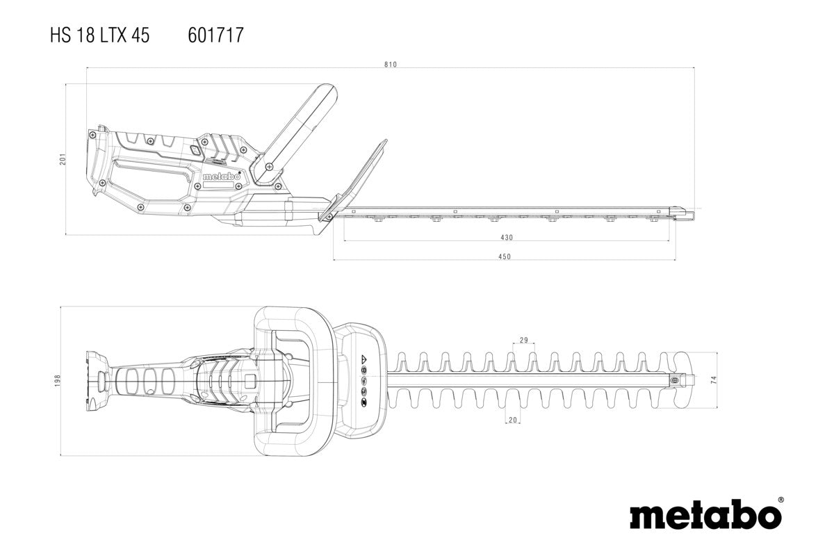 Metabo 601717850 - Cortasetos de batería HS 18 LTX 45
