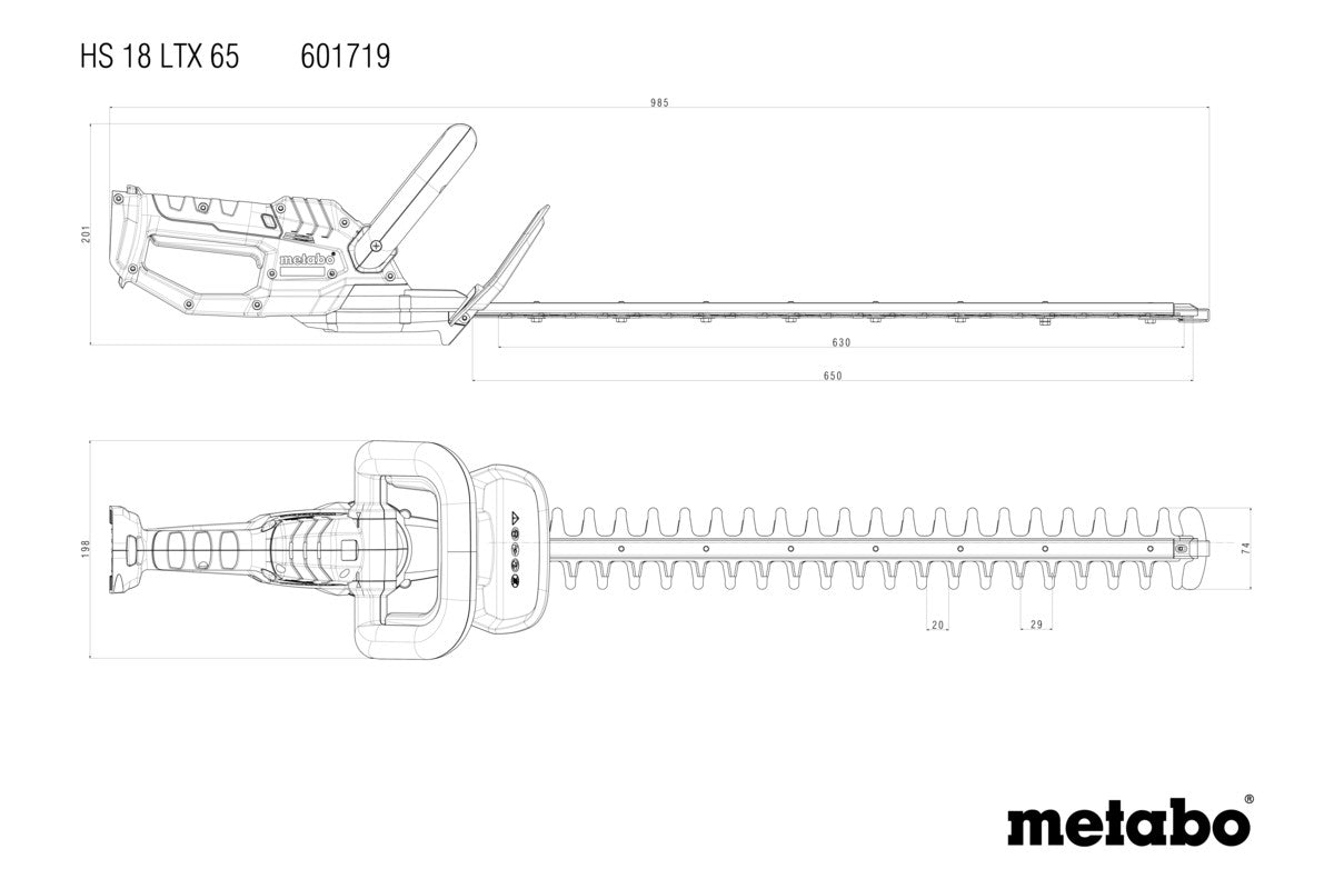 Metabo 601719850 - Cortasetos de batería HS 18 LTX 65