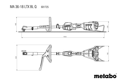 Metabo 601725850 - Accionamiento multifuncional de batería MA 36-18 LTX BL Q