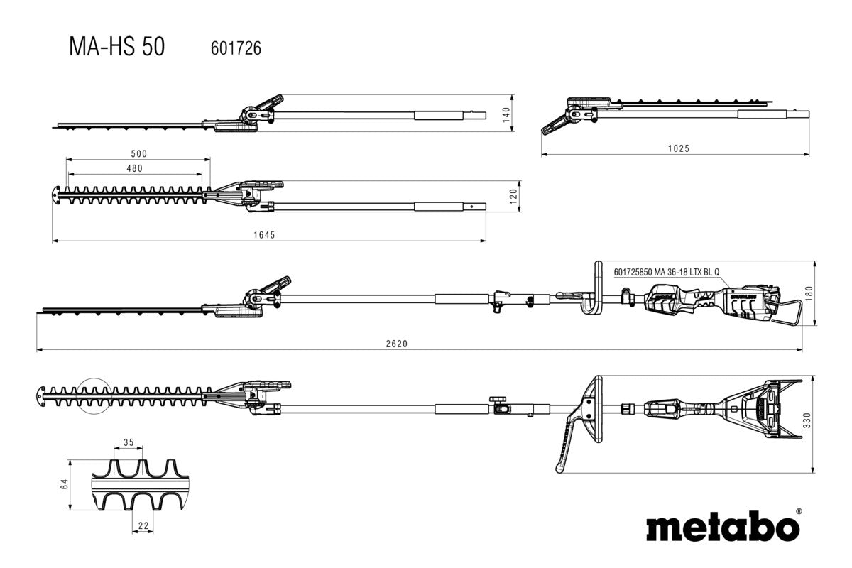 Metabo 601726850 - Accesorio para cortasetos MA-HS 50