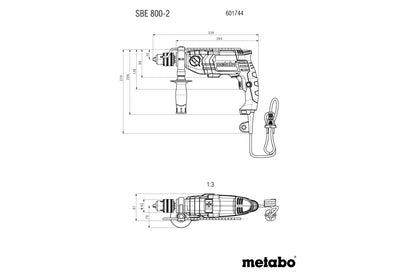 Metabo 601744500 - Taladro de percusión SBE 800-2