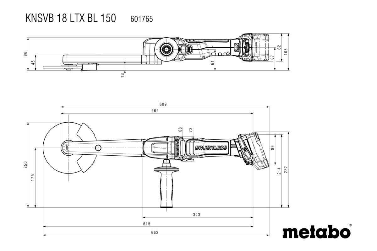 Metabo 601765840 - Lijadora de soldaduras en ángulo de batería KNSVB 18 LTX BL 150