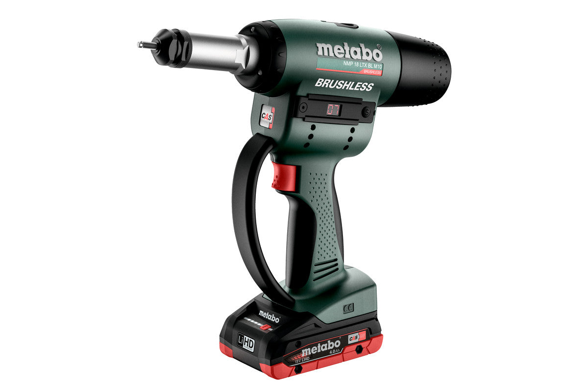 Metabo 601788800 - Pistola de tuercas remachables de batería NMP 18 LTX BL M10