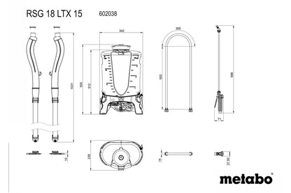 Metabo 602038850 - Pulverizador mochila de batería RSG 18 LTX 15