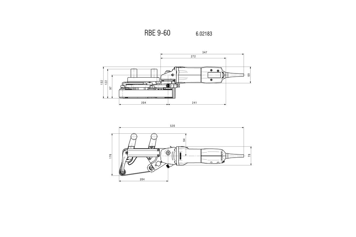 Metabo 602183510 - Lijadora de cinta para tubos RBE 9-60 Set