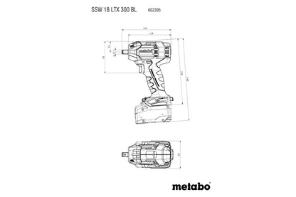 Metabo 602395840 - Atornillador de impacto de batería SSW 18 LTX 300 BL