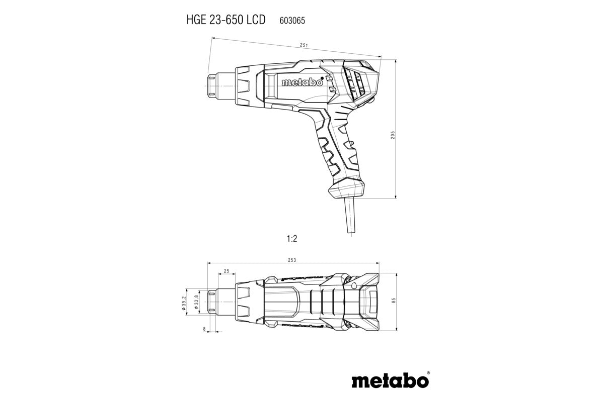 Metabo 603065500 - Pistola de aire caliente HGE 23-650 LCD