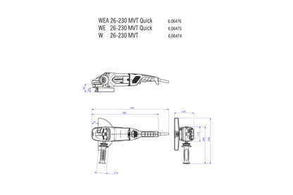 Metabo 606475000 - Amoladora angular WE 26-230 MVT Quick