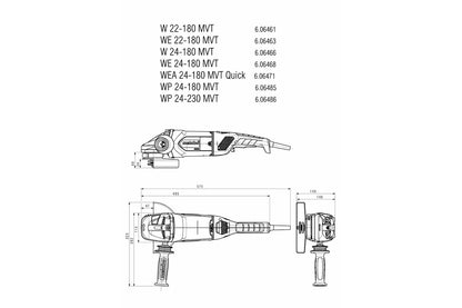 Metabo 606480000 - WEPBA 24-180 MVT Quick Amoladora angular