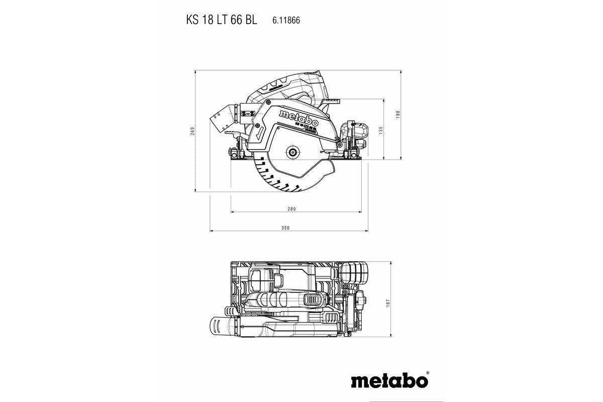 Metabo 611866840 - Sierra circular manual de batería KS 18 LTX 66 BL