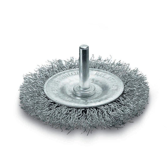 LessMann 410135 - Cepillo circular con espiga LessMann DIY 75 mm. alambre de acero inoxidable ondulado ROF 0,30