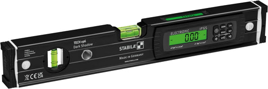 Stabila 20006 - TECH 196 Dark Shadow - Electronic spirit level (40 cm, 2 digital displays), measuring range: 0° – 360° (4 x 90°)