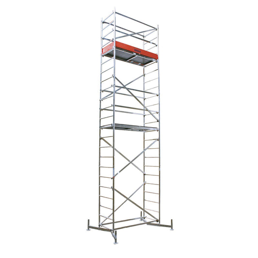 Krause 710222 - Andamio de aluminio ClimTec completo base + 2 cuerpos, altura de trabajo 7,00 m