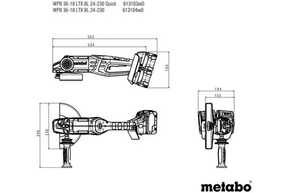 Metabo 613103810 - Amoladora angular de batería WPB 36-18 LTX BL 24-230 Quick