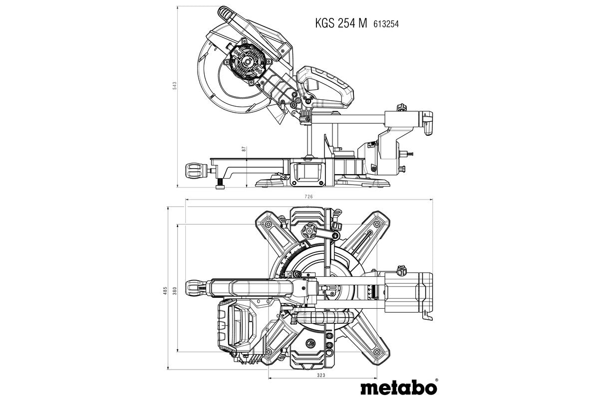 Metabo 613254000 - Tronzadora e ingletadora KGS 254 M
