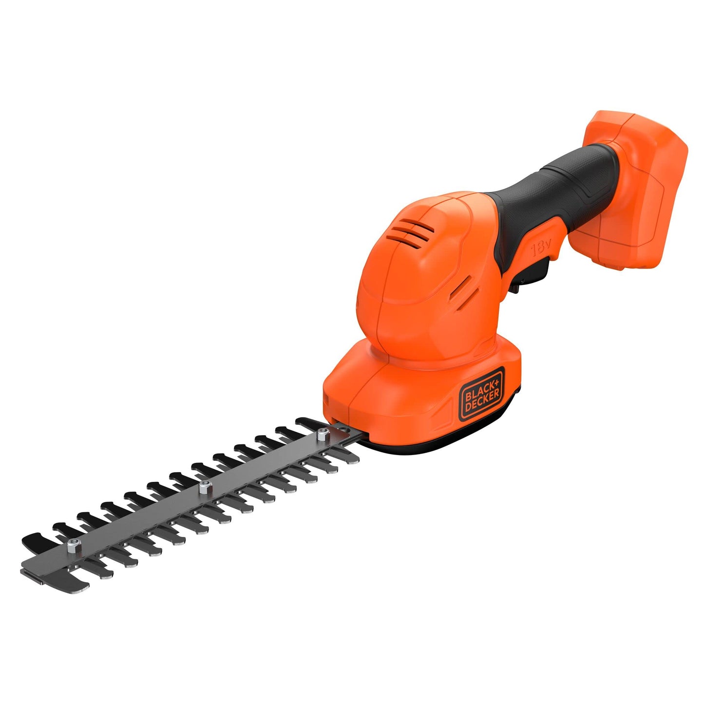 BLACK+DECKER Kit Tijera cortacésped + arreglasetos 18V, Cambio de cuchilla sin herramientas, Hoja de 20 cm, Incluye cuchilla de corte y espada arregla setos, No incluye batería/cargador, BCSS18B-XJ