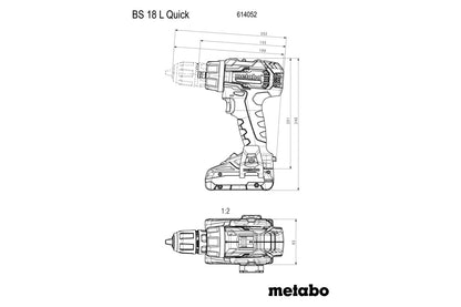 Metabo 614052500 - Taladro atornillador de batería BS 18 L Quick