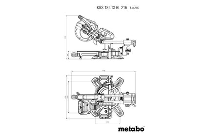 Metabo 614216850 - Ingletadora de batería KGS 18 LTX BL 216