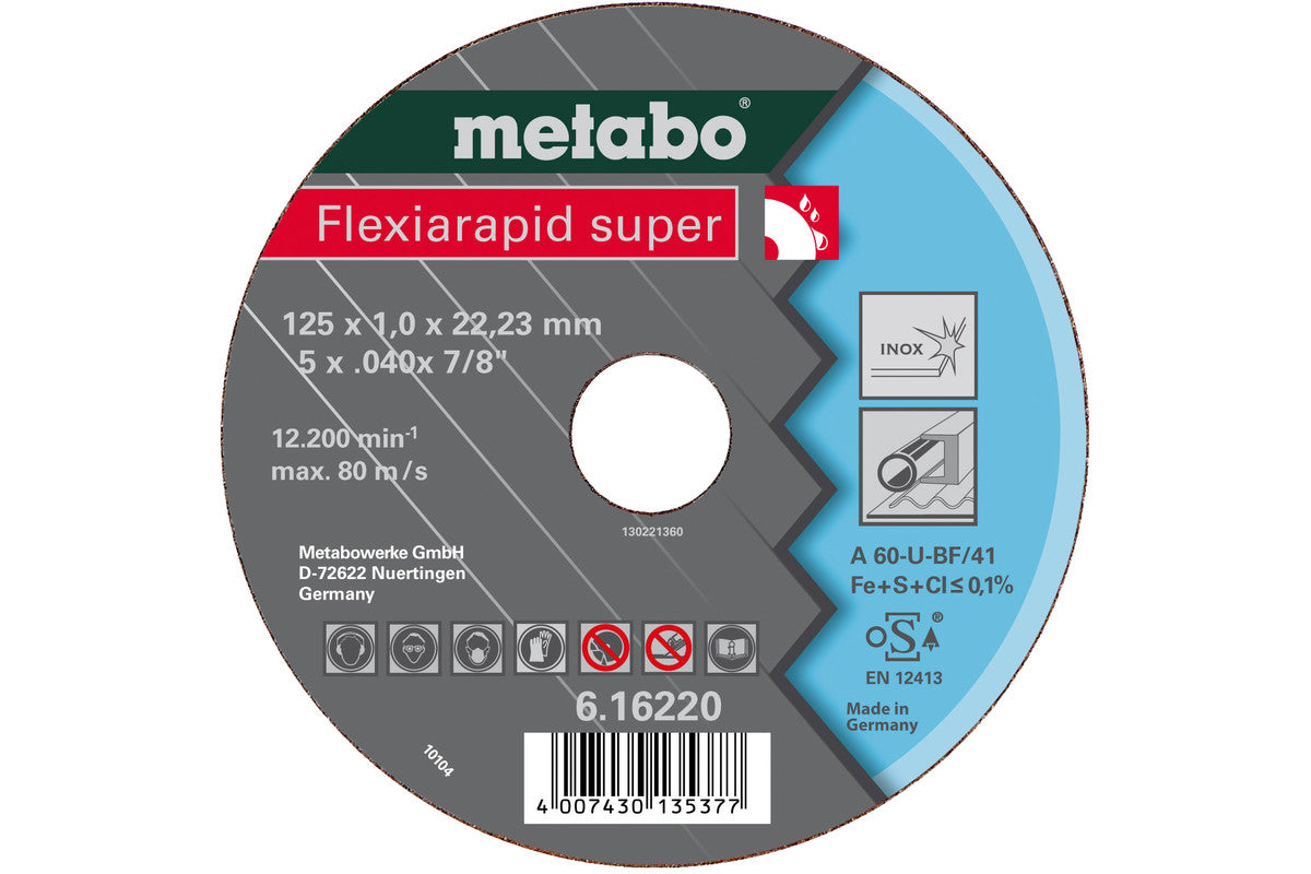 Metabo Clase de calidad A 36-U / A 46-U / A 60-U "Flexiarapid Super" Inox HydroResist - Lote de 25 uds