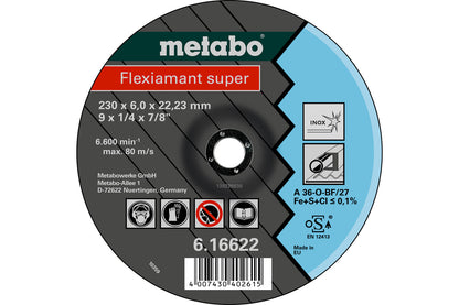 Metabo 616747000 - Clase de calidad A 36-O "Flexiamant Super" Inox - Lote de 25 uds