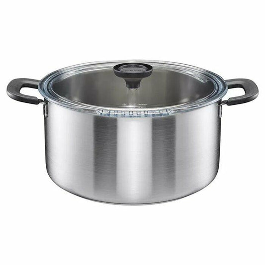 Fiskars Cacerola con Tapa, 7 litros, Ø 28,5 cm, Apta para Todas las Placas de Cocina, Acero Inoxidable Reciclado, Functional Form, 1072318
