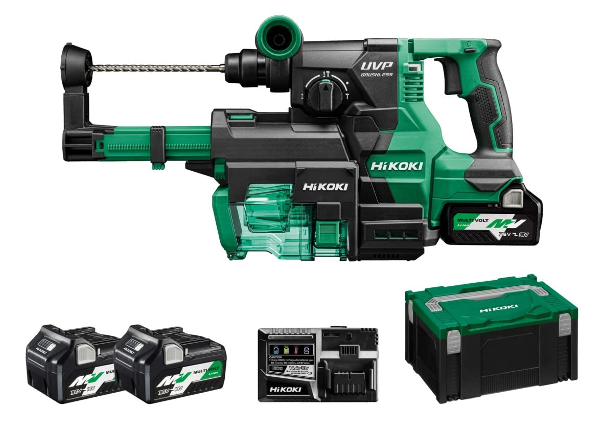 Hikoki DH3628DAWRZ - Martillo perforador de batería SDS-plus DH3628DA 36 V, 3,2 J, 2 baterías 2,5 Ah