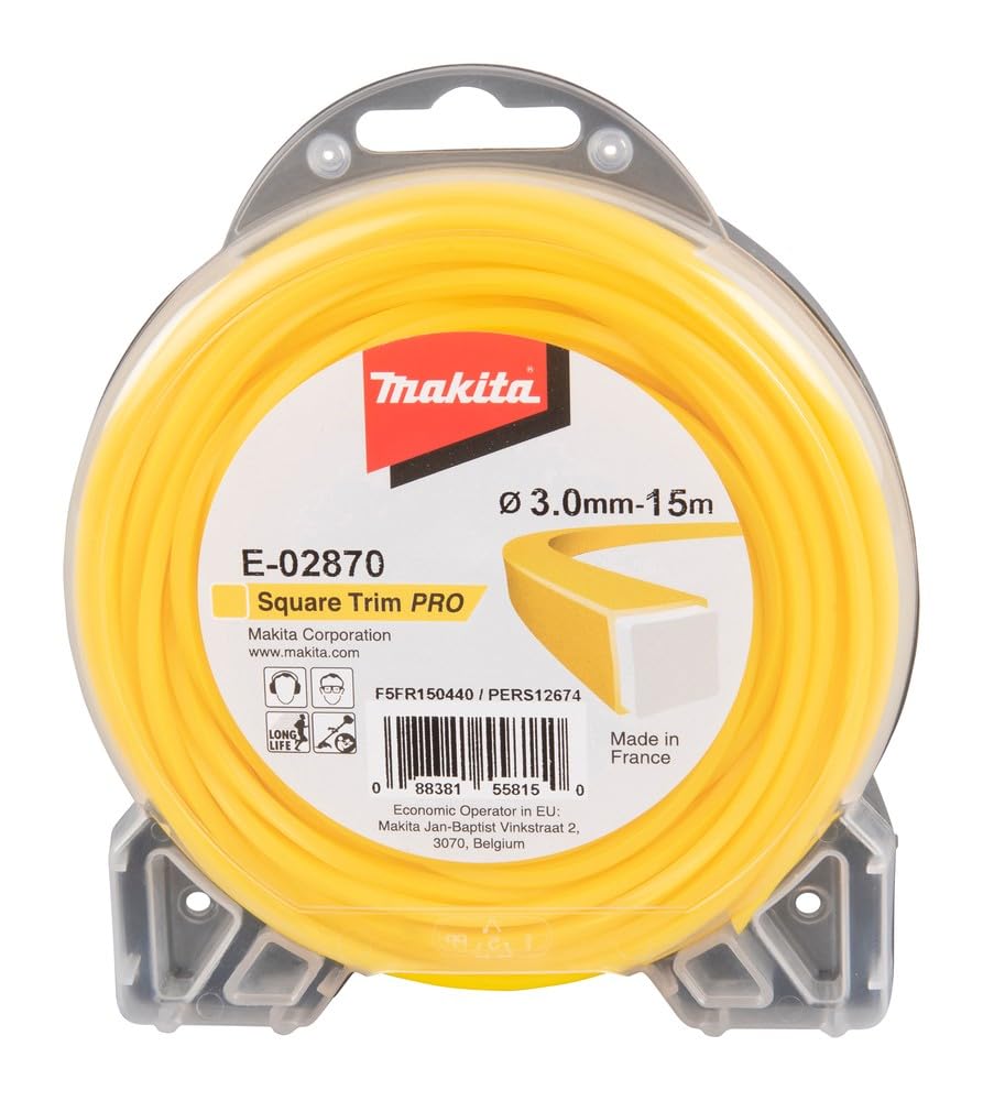 Makita E-02870 - Hilo para cortacésped (4 cantos, 3 mm x 15 m)