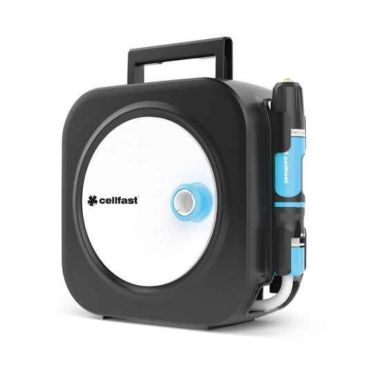 Cellfast 55-400 - Enrollador de manguera 3/8" 10 m + aspersor ENERGO