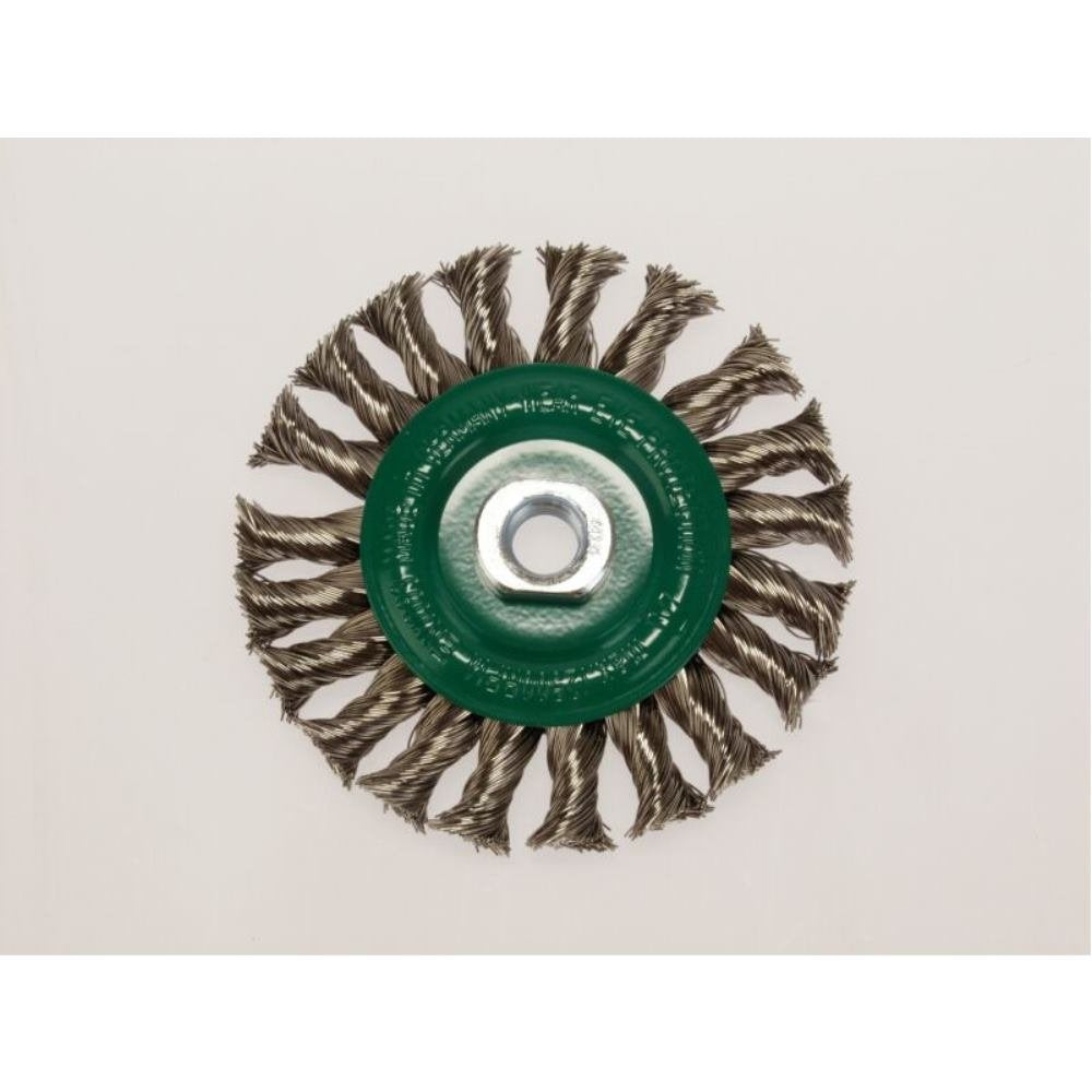 LessMann 472717 - Knot wheel brushes dia 115 x 14 mm 20 Z steel wire stainless ROH straight 0,35 mm thread M 14
